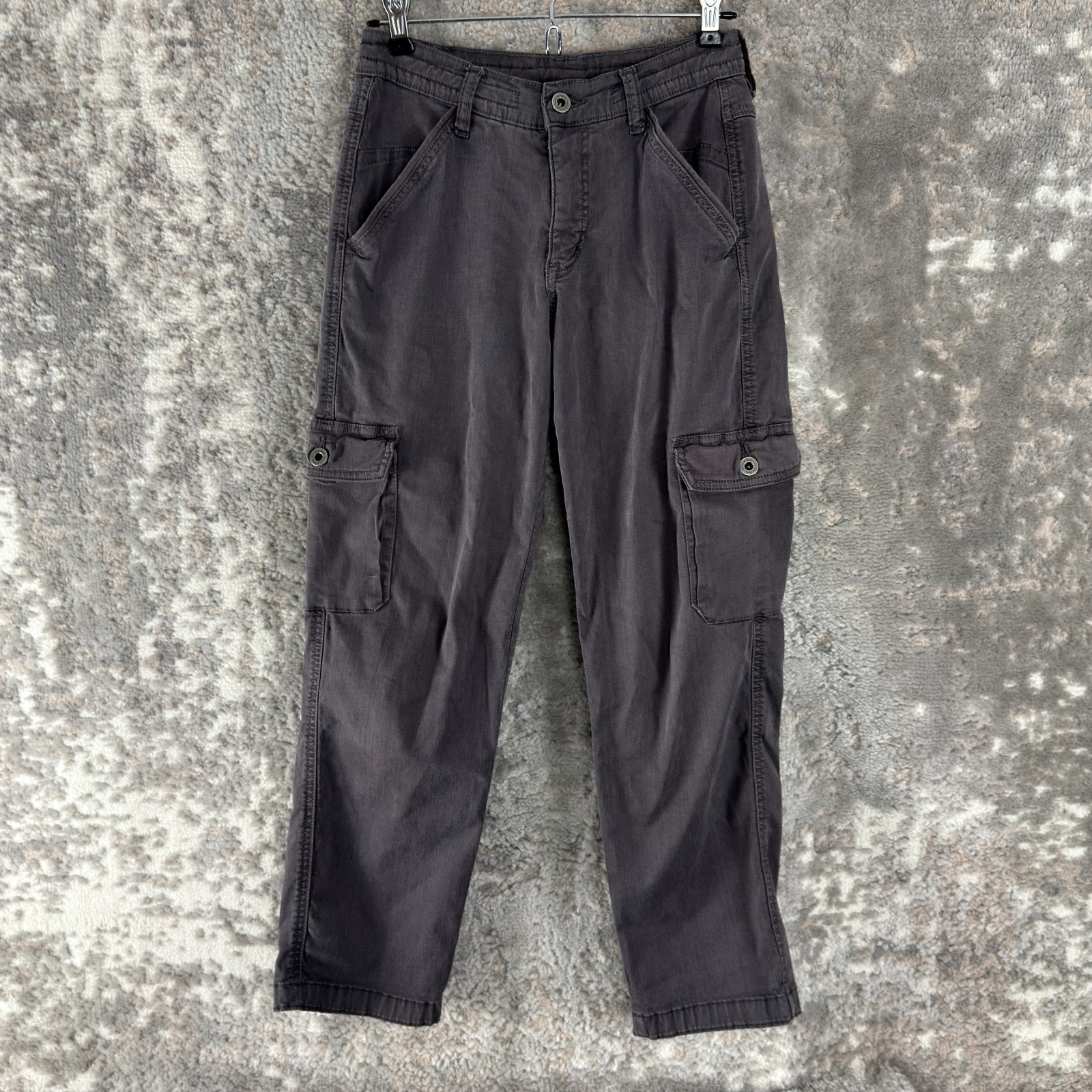 Kuhl Size 4 Casual Hiking Ankle Cargo Pants Gray Button Zip Pocket